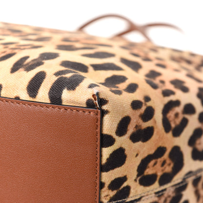 Valentino Garavani Canvas Nappa Leopard Print Rockstud Tote Brown 12 of 12