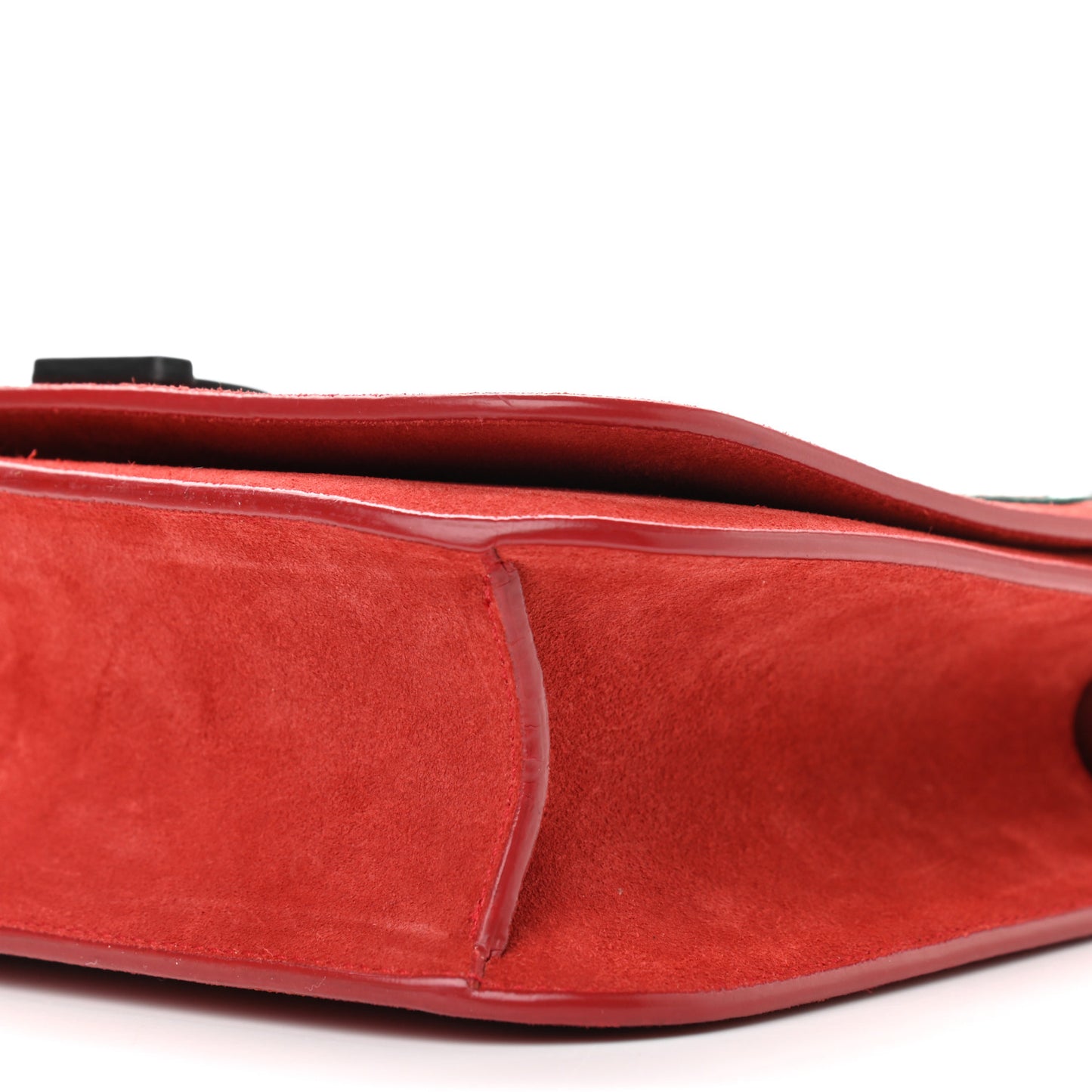 Suede Star Patchwork Monogram Small Spontini Saddle Bag Red
