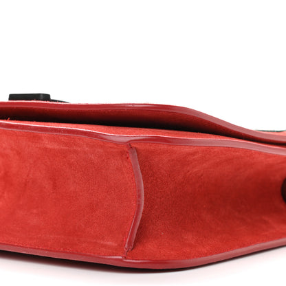 Saint Laurent Suede Star Patchwork Monogram Small Spontini Saddle Bag Red 14 of 14