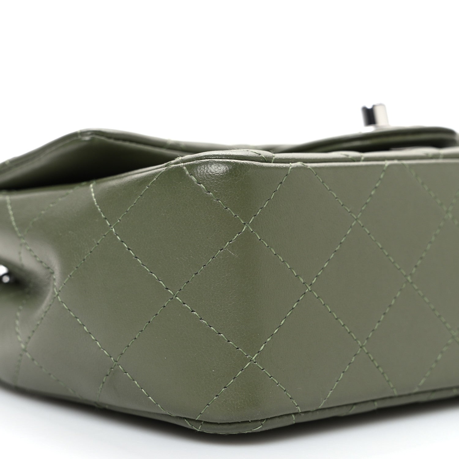 Chanel Lambskin Quilted Mini Rectangular Flap Green 9 of 10