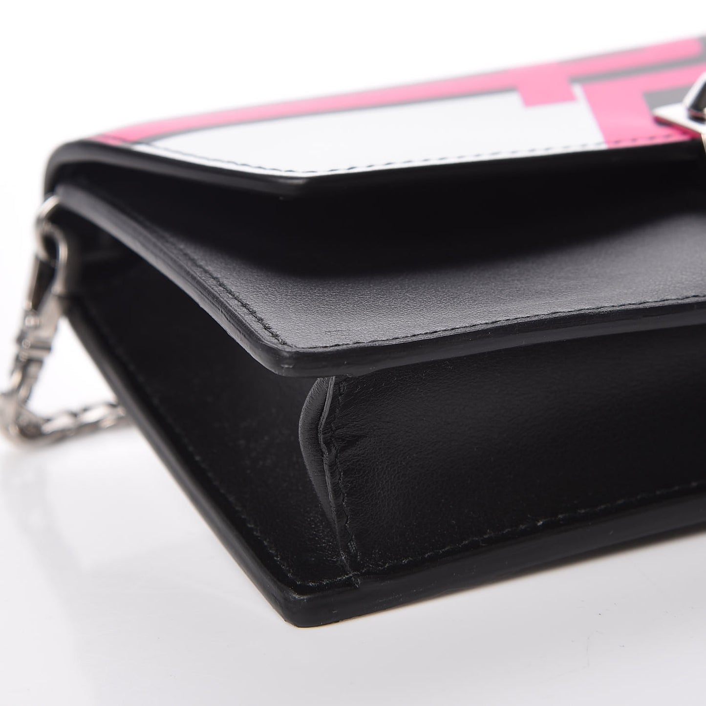 City Calfskin Racing Logo Mini Elektra Crossbody Bag Fuxia Black