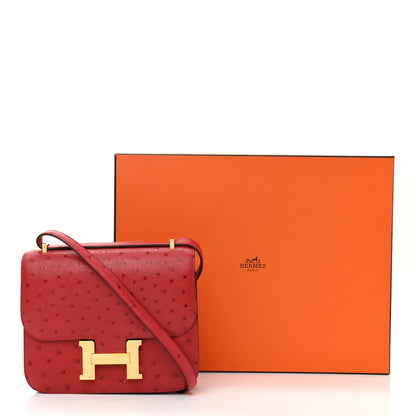 Hermes Ostrich Constance 18 Rouge Vif 9 of 9