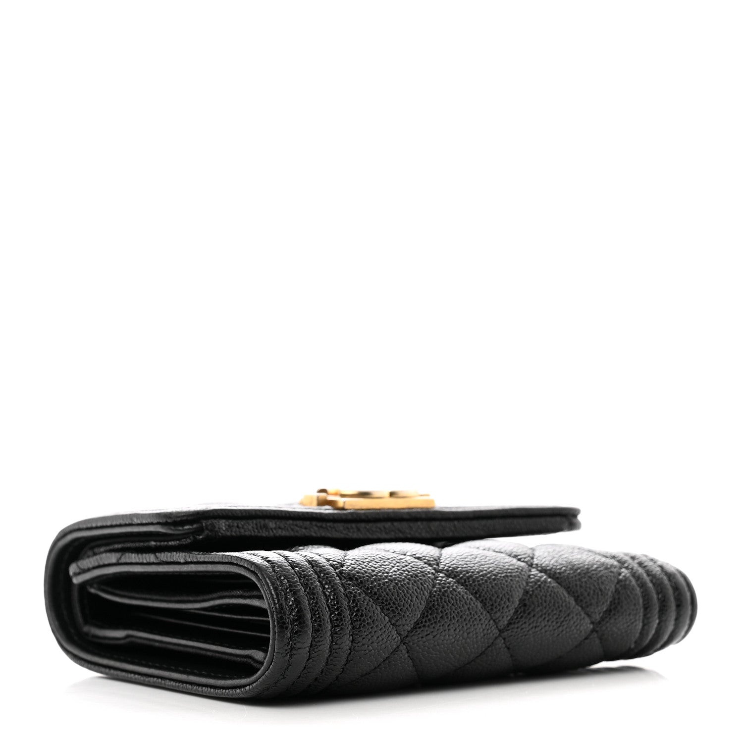 Chanel Caviar Quilted Compact Boy Wallet Black 4 of 7