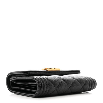 Chanel Caviar Quilted Compact Boy Wallet Black 4 of 7