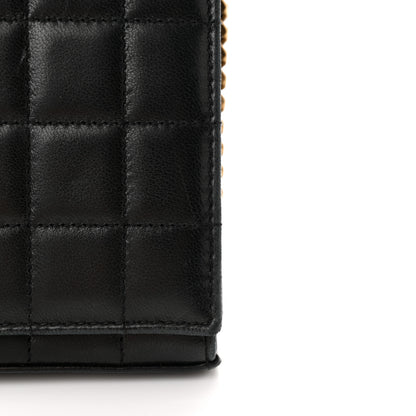 Saint Laurent Lambskin Carre Quilted Cassandre Chain Wallet Black 19 of 23