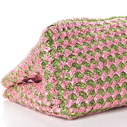 Prada Raffia Crochet Bi-Color Medium Tote Prato Rosa 5 of 8