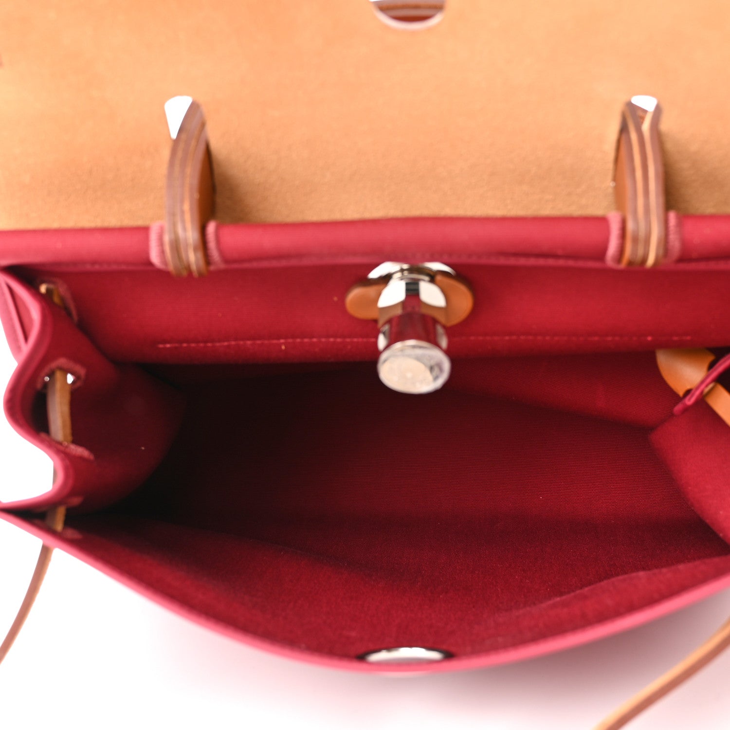 Hermes Vache Hunter Toile Herbag Zip 31 PM Rubis 6 of 11