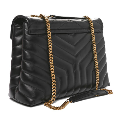Saint Laurent Calfskin Y Quilted Monogram Medium Loulou Chain Satchel Black 3 of 10