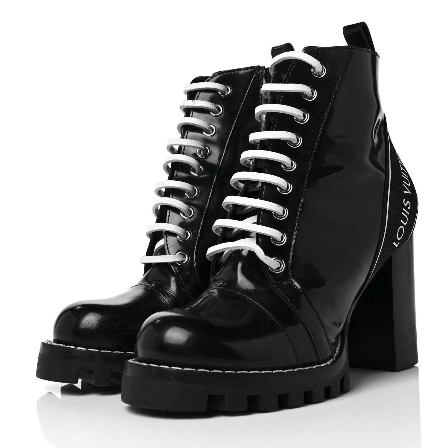Louis Vuitton Glazed Calfskin Star Trail Ankle Boots 37 Black 3 of 6