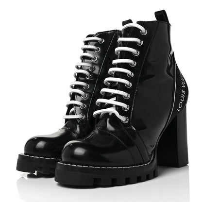 Louis Vuitton Glazed Calfskin Star Trail Ankle Boots 37 Black 3 of 6
