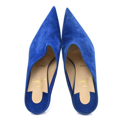 Christian Louboutin Veau Velours Quart 80 Mules 37 Cyclades 2 of 9