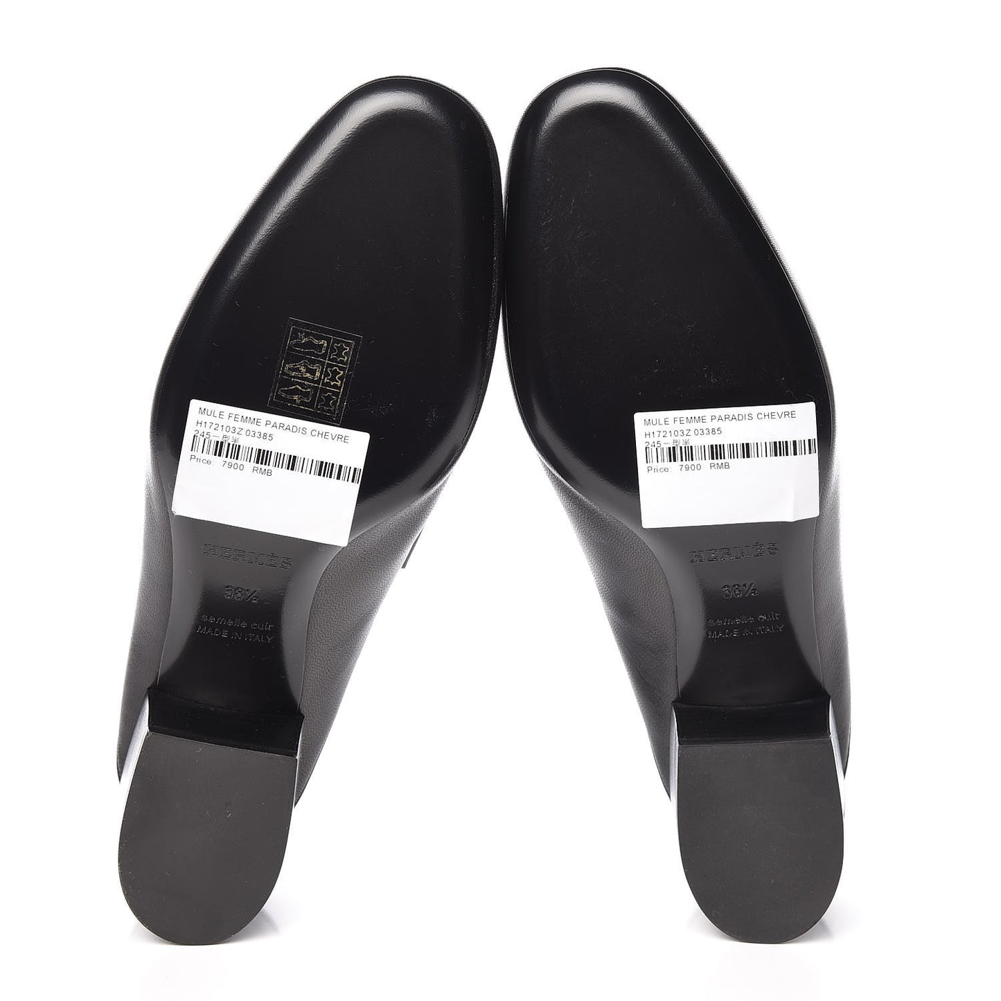 Goatskin Paradis Mules 38.5 Black