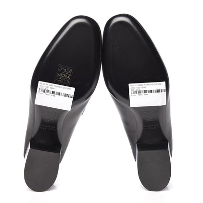 Hermes Goatskin Paradis Mules 38.5 Black 5 of 11