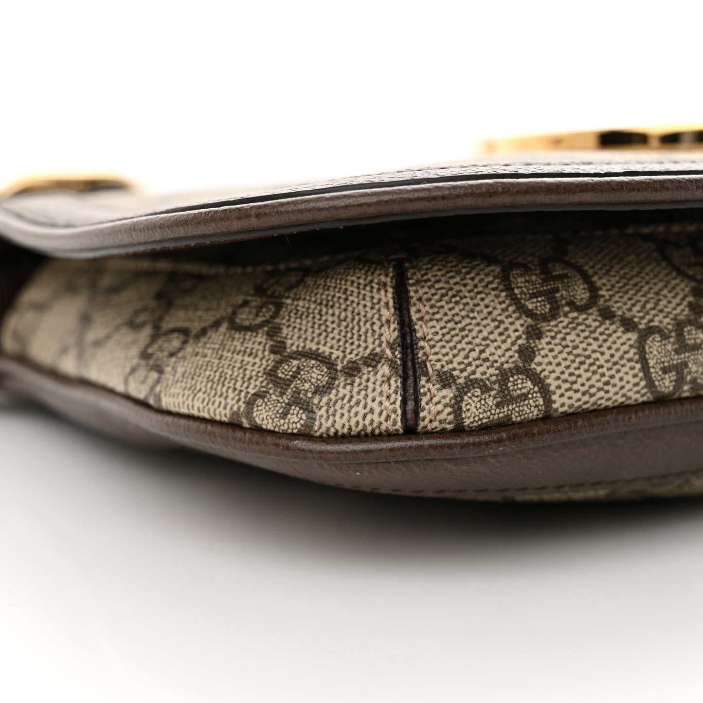 GG Supreme Monogram Textured Dollar Calfskin Blondie Chain Shoulder Flap Bag Beige Ebony New Acero