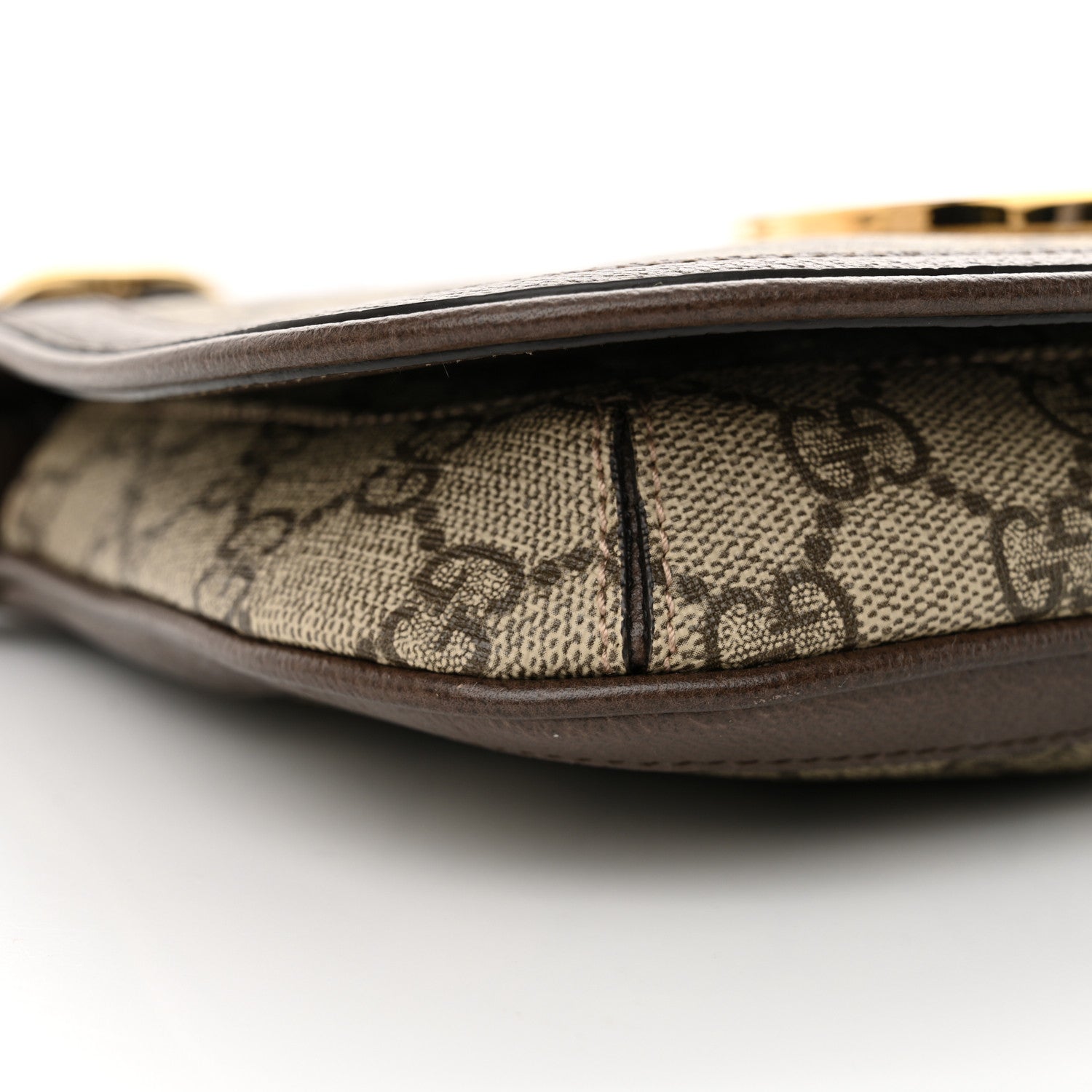 Gucci GG Supreme Monogram Textured Dollar Calfskin Blondie Chain Shoulder Flap Bag Beige Ebony New Acero 9 of 10