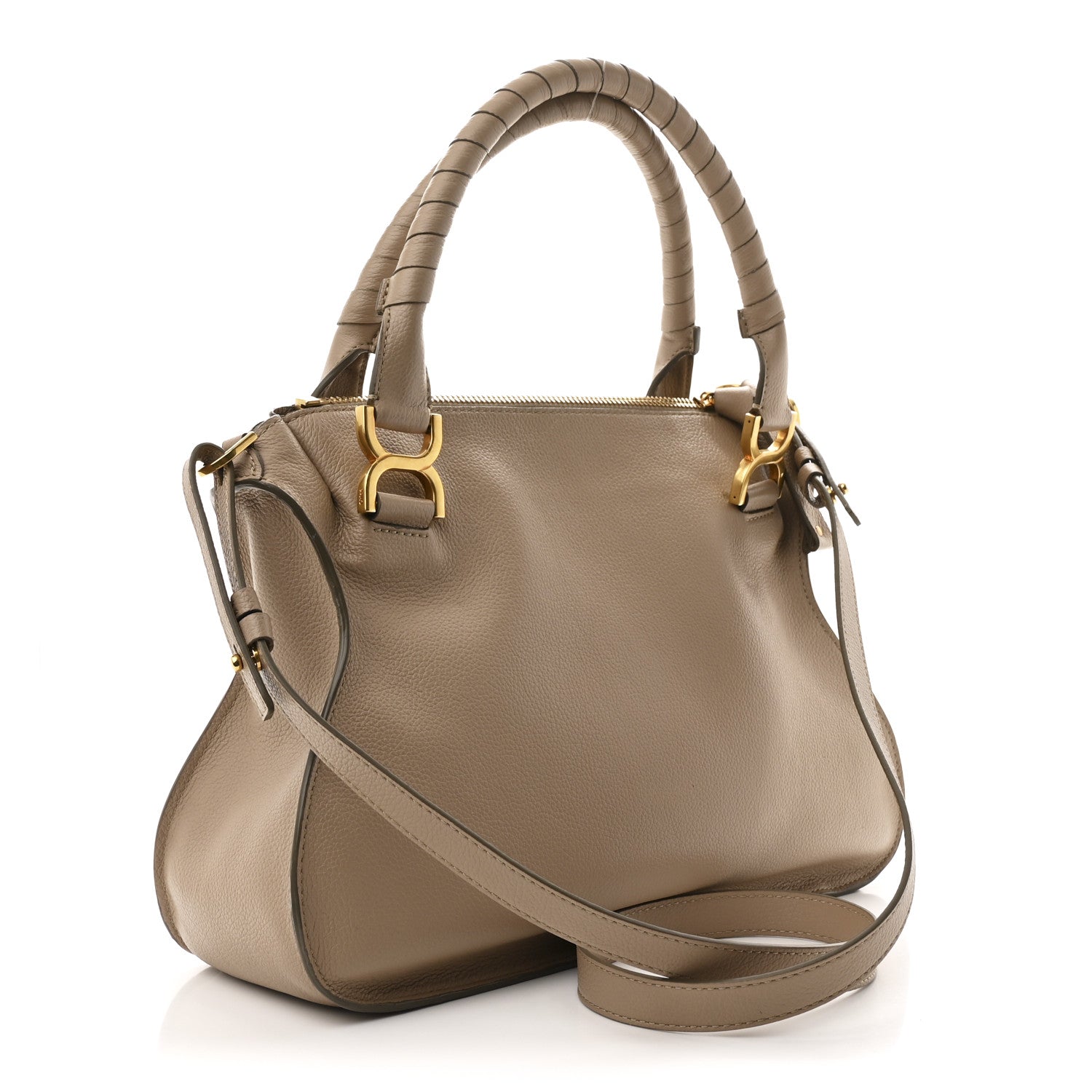 Chloe Calfskin Braided Medium Marcie Double Carry Boyish Brown 3 of 10