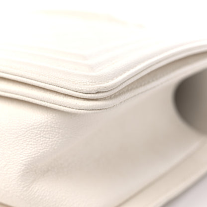 Chanel Caviar Quilted Medium Boy Flap White 9 of 13