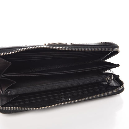 Chanel Calfskin Quilted Boy Chain Large Gusset Zip Around Wallet Black 5 of 9