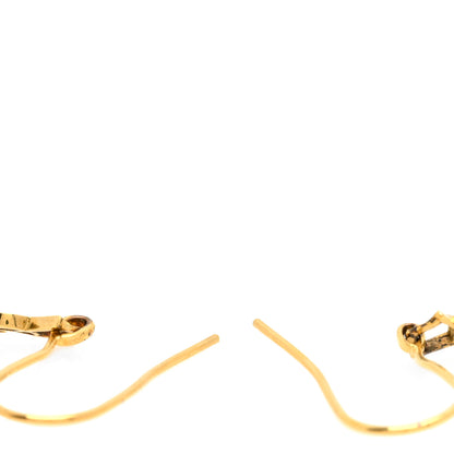 Saint Laurent Sterling Silver Vermeil Thin Monogram Drop Earrings 3 of 4