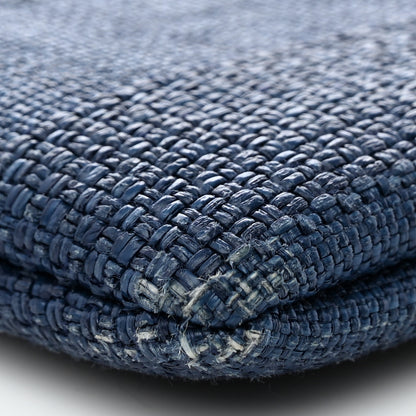 Chanel Woven Straw Raffia Deauville Cosmetic Pouch Blue 11 of 11