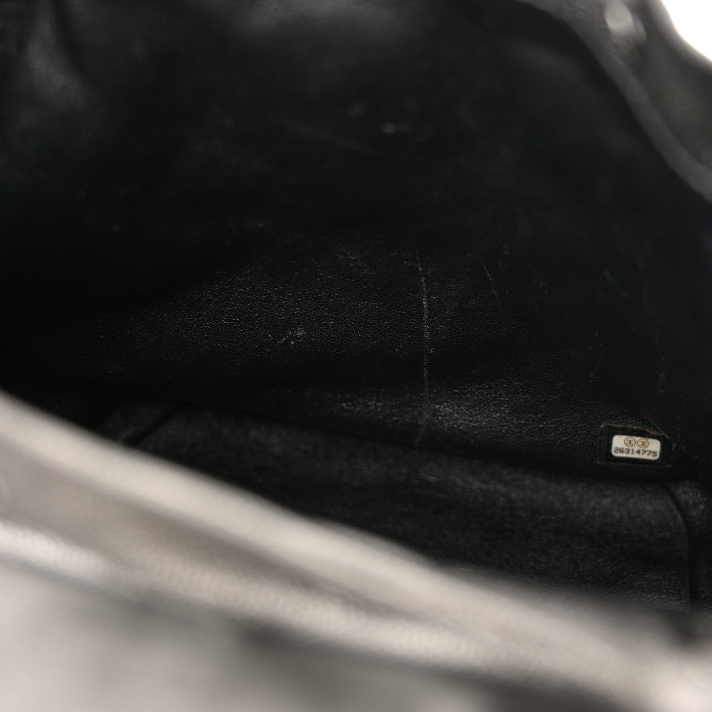 Metallic Caviar Quilted Filigree Backpack Dark Silver