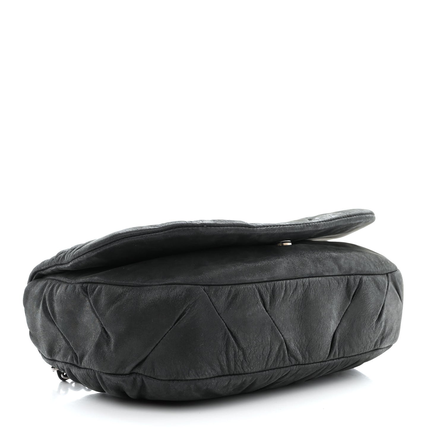 Iridescent Calfskin Glint Flap Black