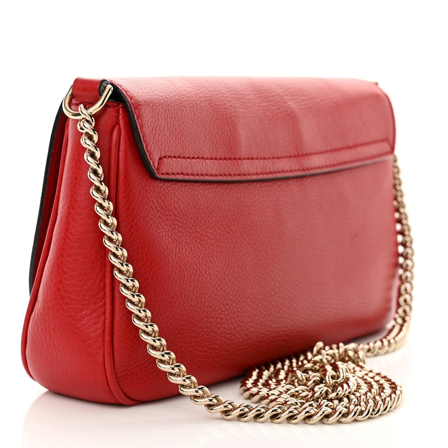 Gucci Pebbled Calfskin Medium Soho Flap Crossbody Vibrant Red 3 of 11