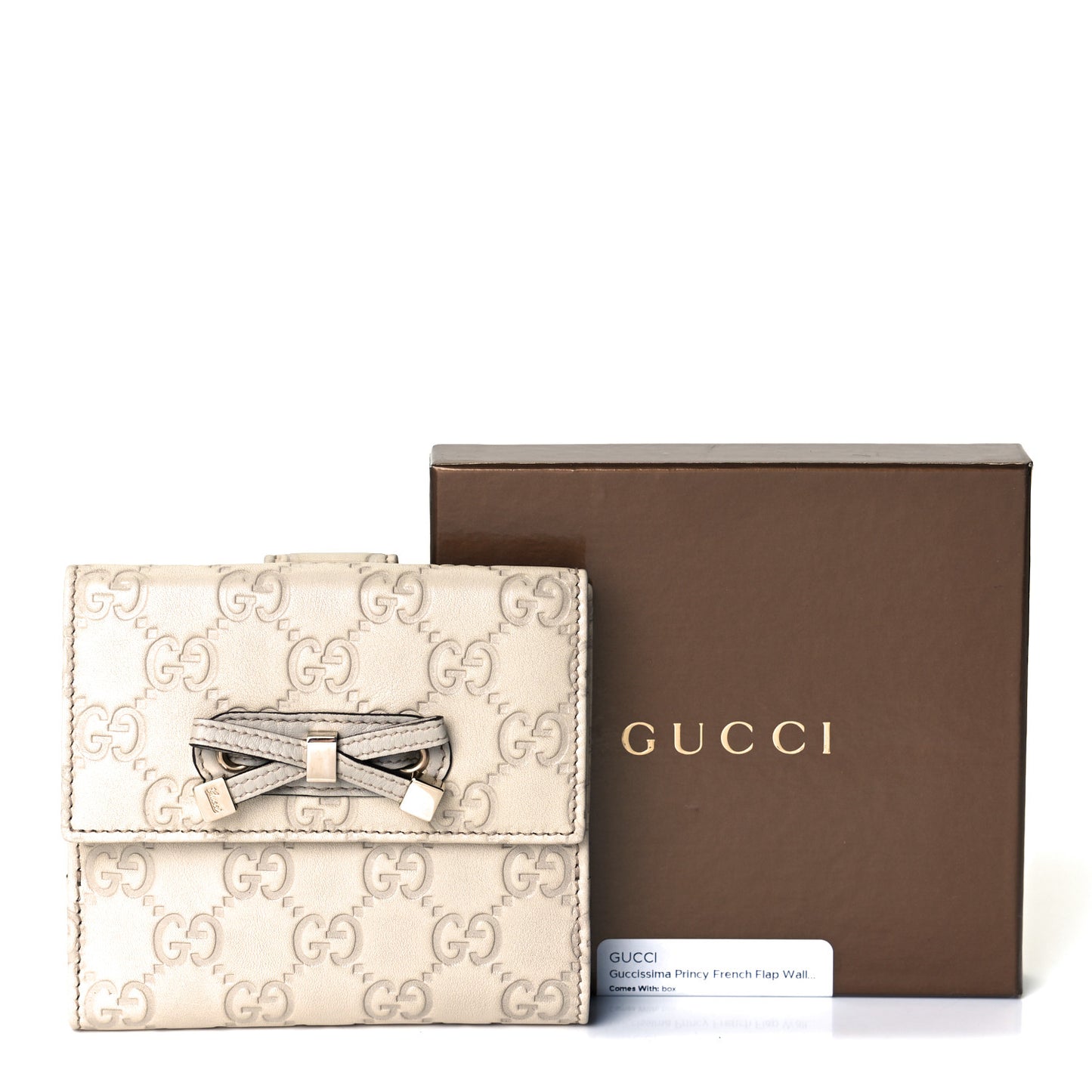 Guccissima Princy French Flap Wallet Off White