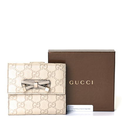 Gucci Guccissima Princy French Flap Wallet Off White 12 of 12