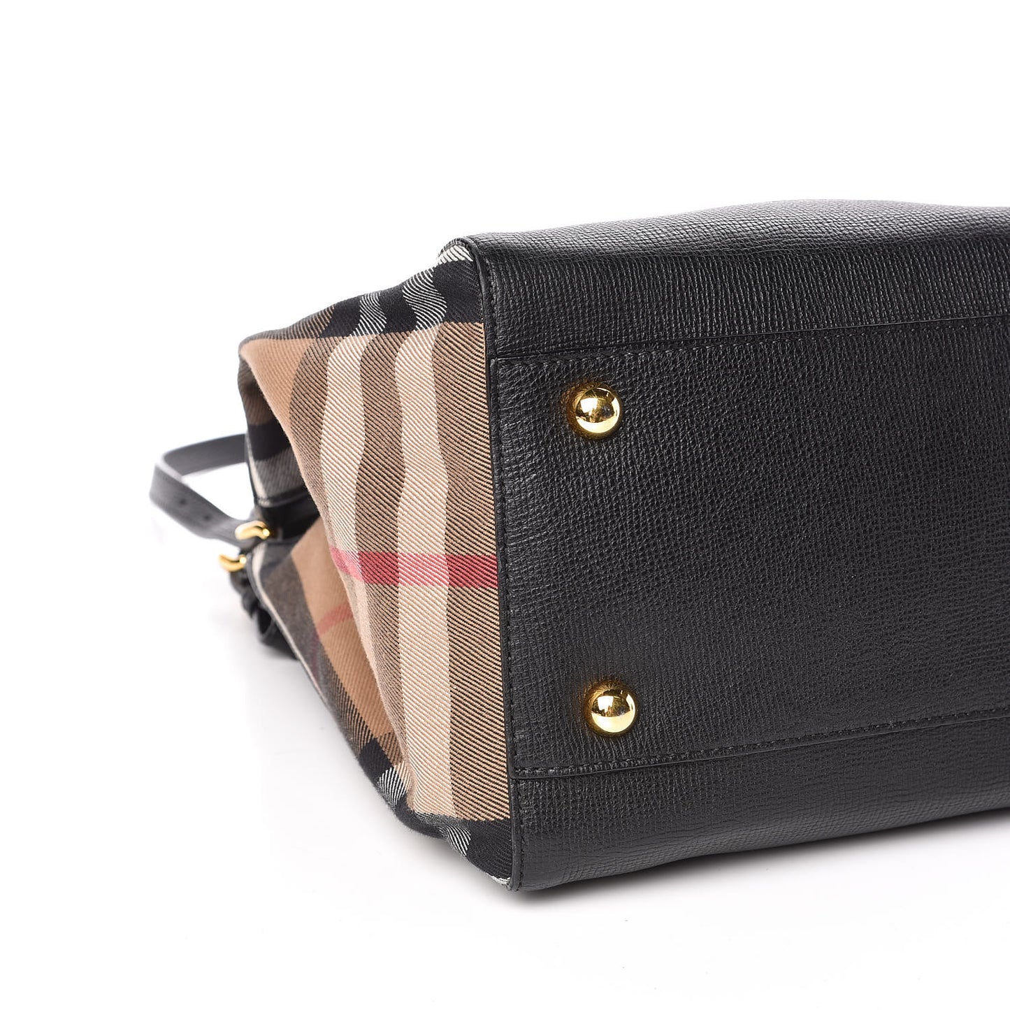 Grainy Calfskin House Check Small Canterbury Black