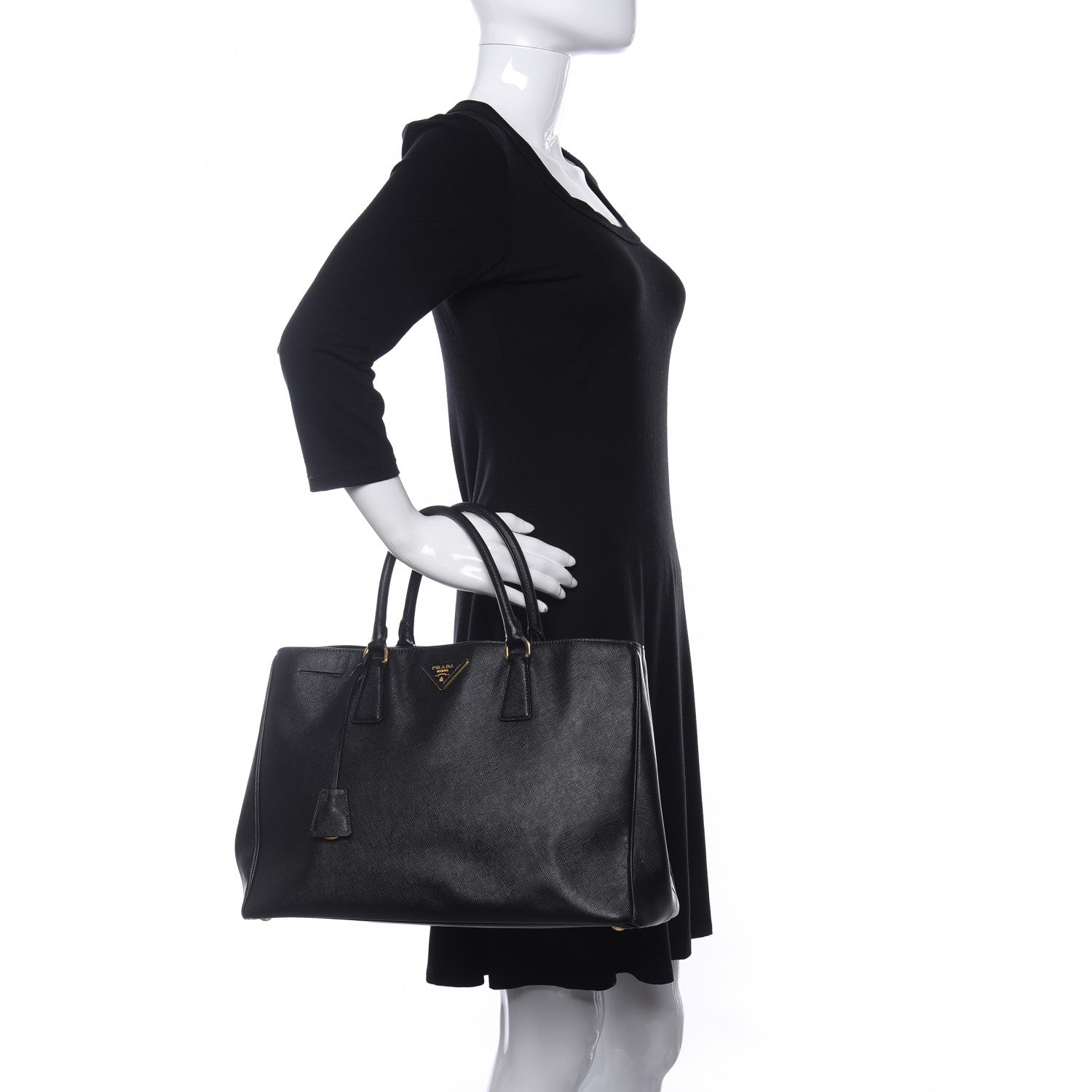 Prada Saffiano Lux Large Tote Black 2 of 21