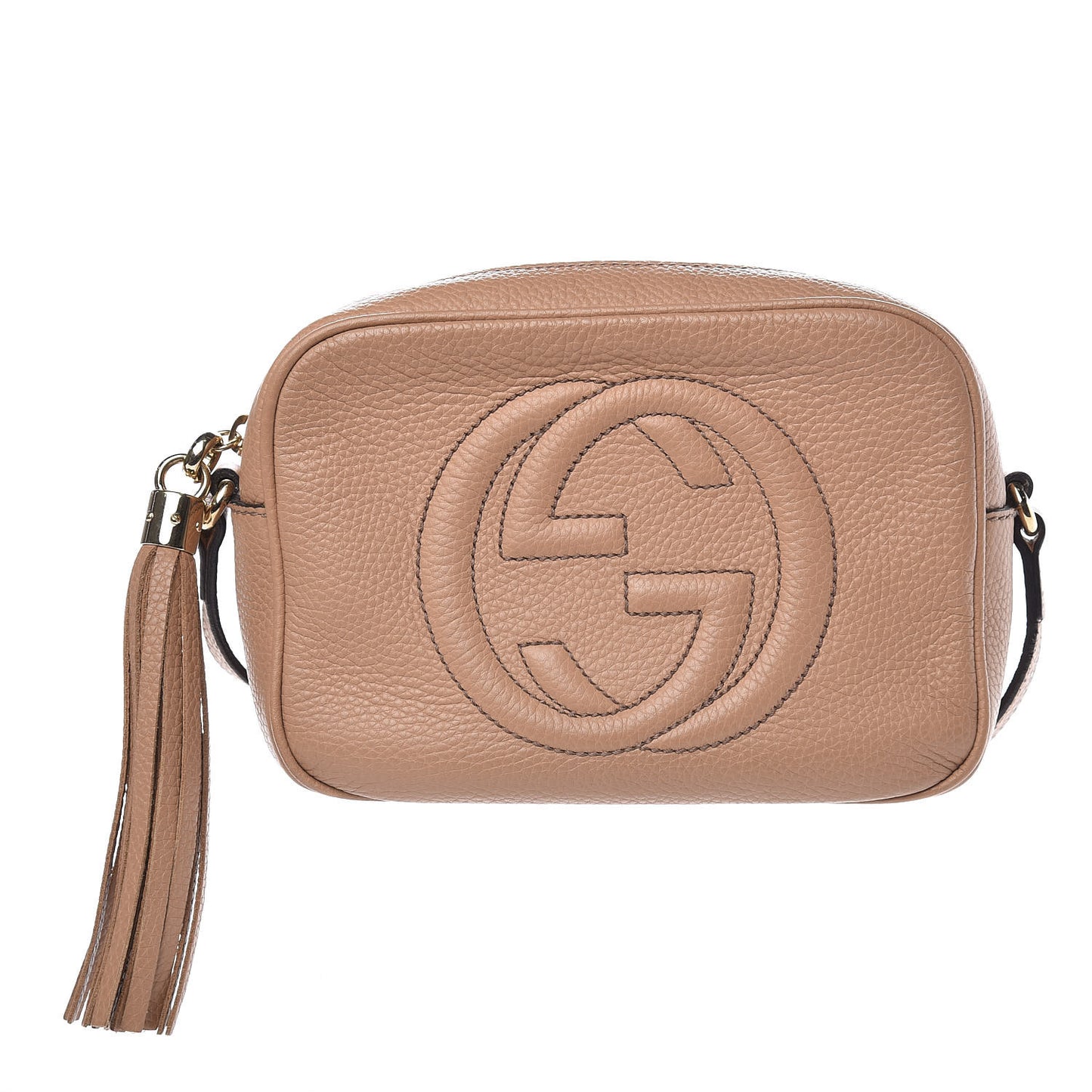Pebbled Calfskin Small Soho Disco Bag Rose Beige