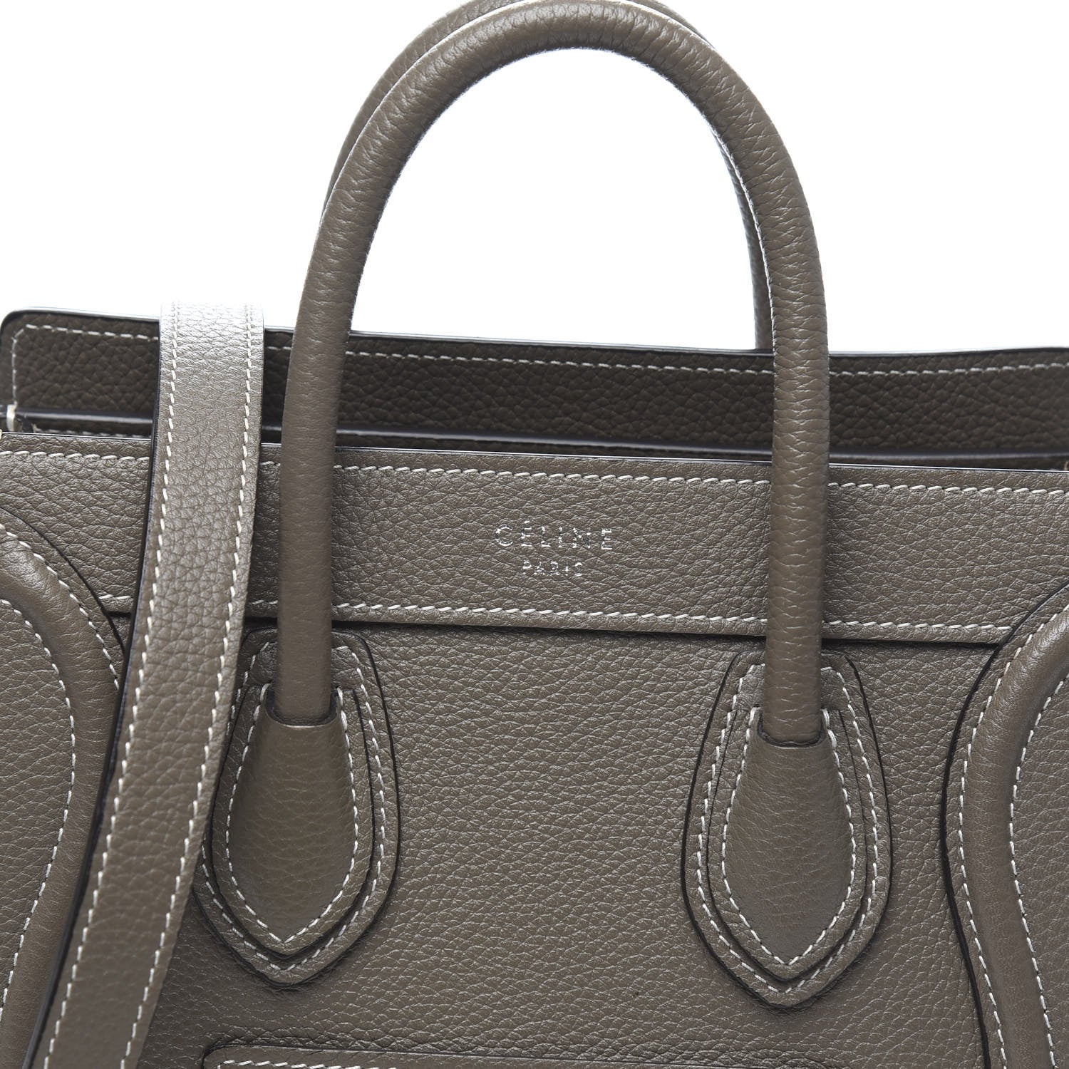 Celine Drummed Calfskin Nano Luggage Souris 12 of 12