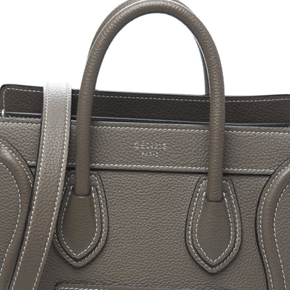 Celine Drummed Calfskin Nano Luggage Souris 12 of 12