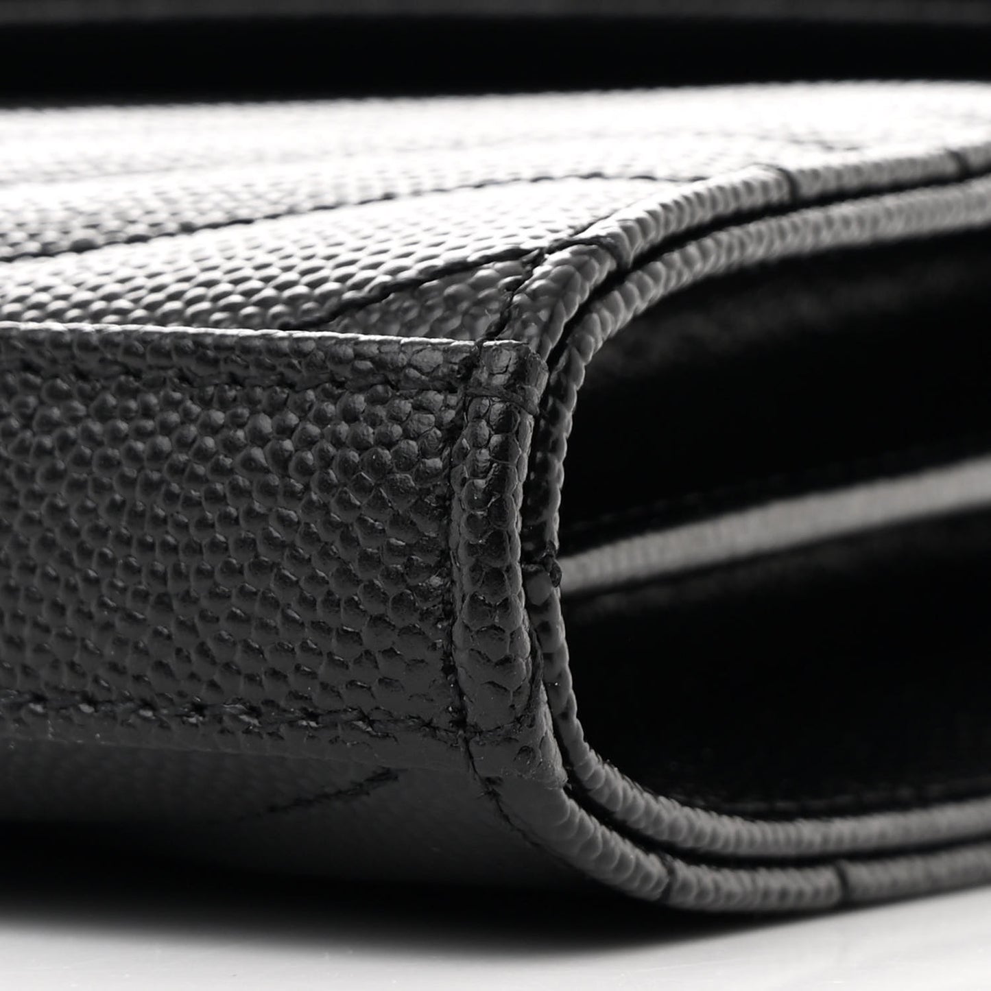 Grain De Poudre Matelasse Chevron Monogram Chain Wallet Black