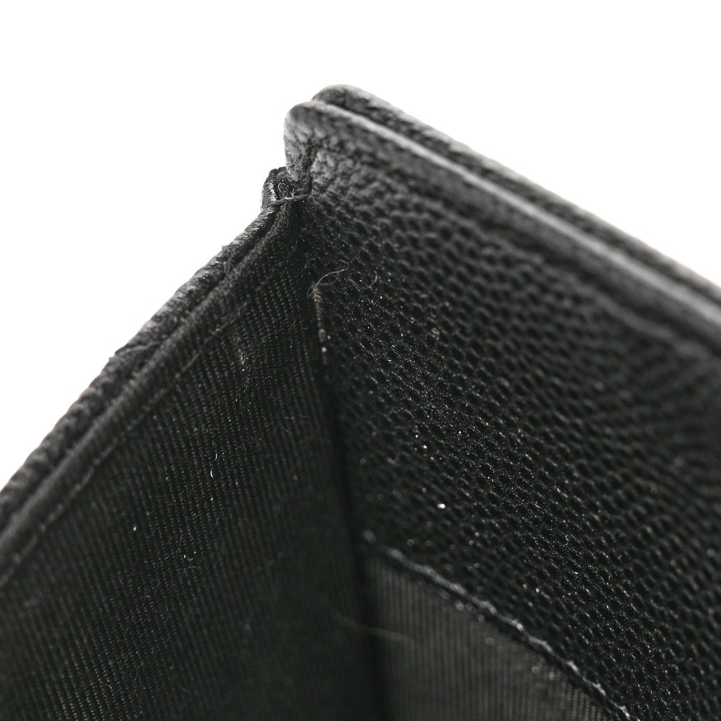 Caviar Quilted Phone Holder Wallet on Removable Chain Insert Black