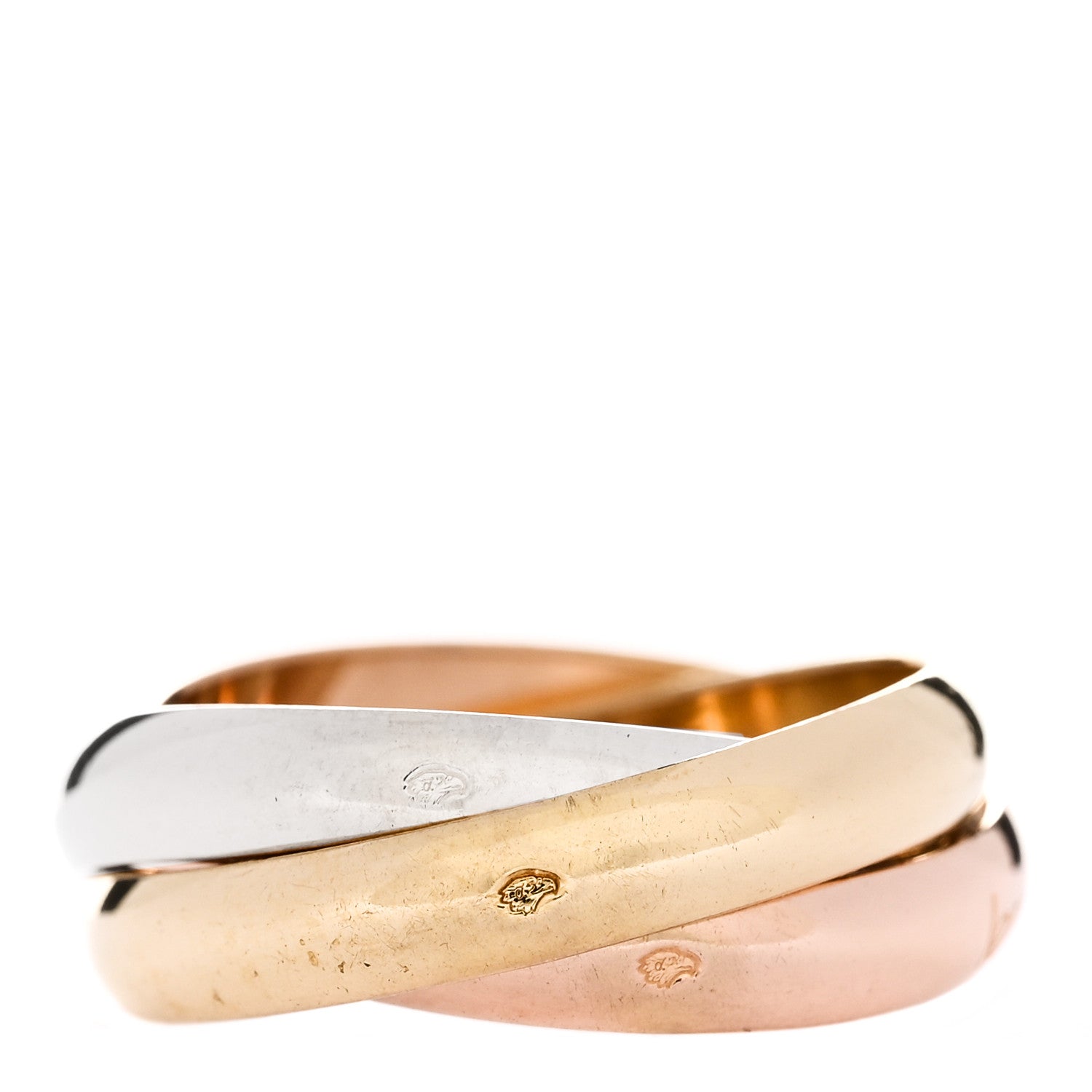 Cartier 18K Pink Yellow White Gold Classic Les Must De Cartier Trinity Ring 54 6.75 3 of 6