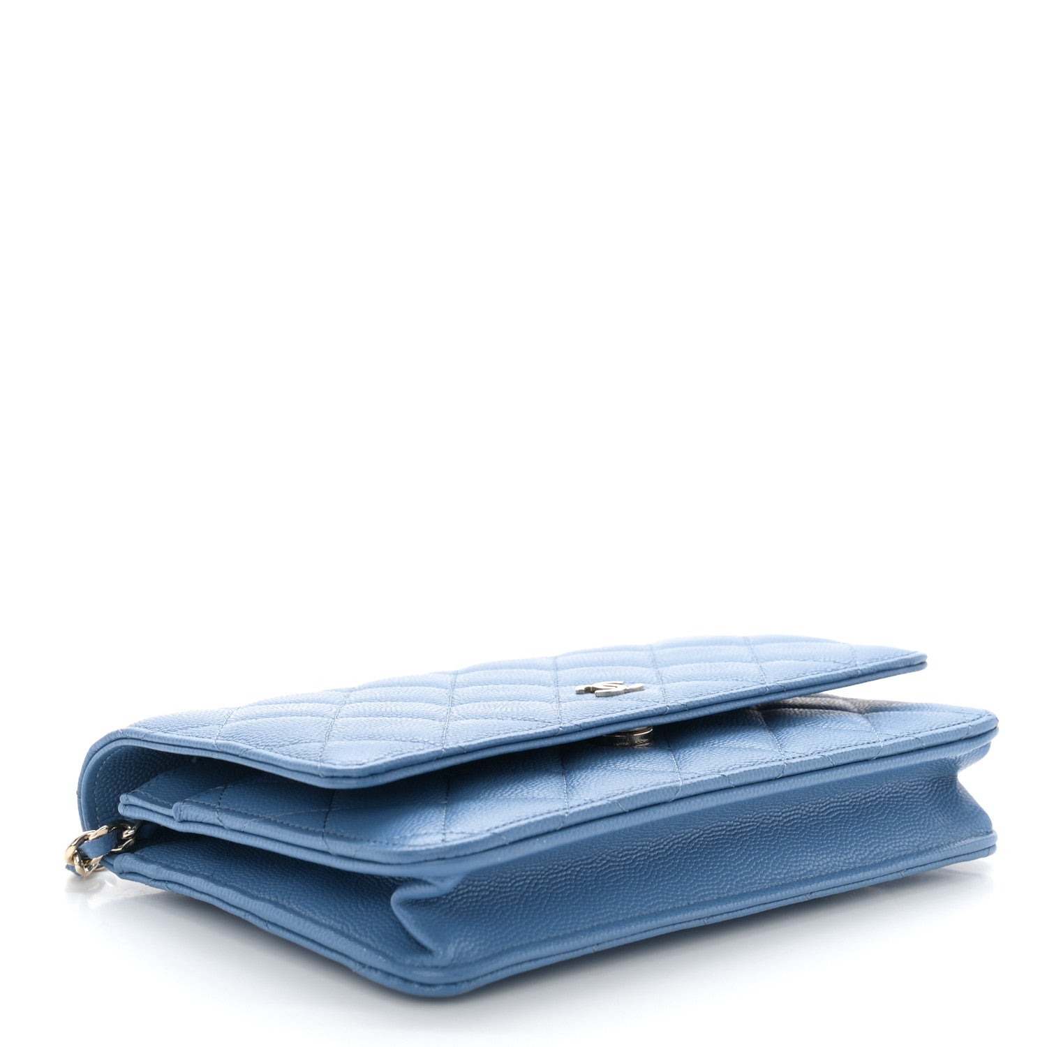 Chanel Caviar Quilted Wallet on Chain WOC Blue 4 of 10