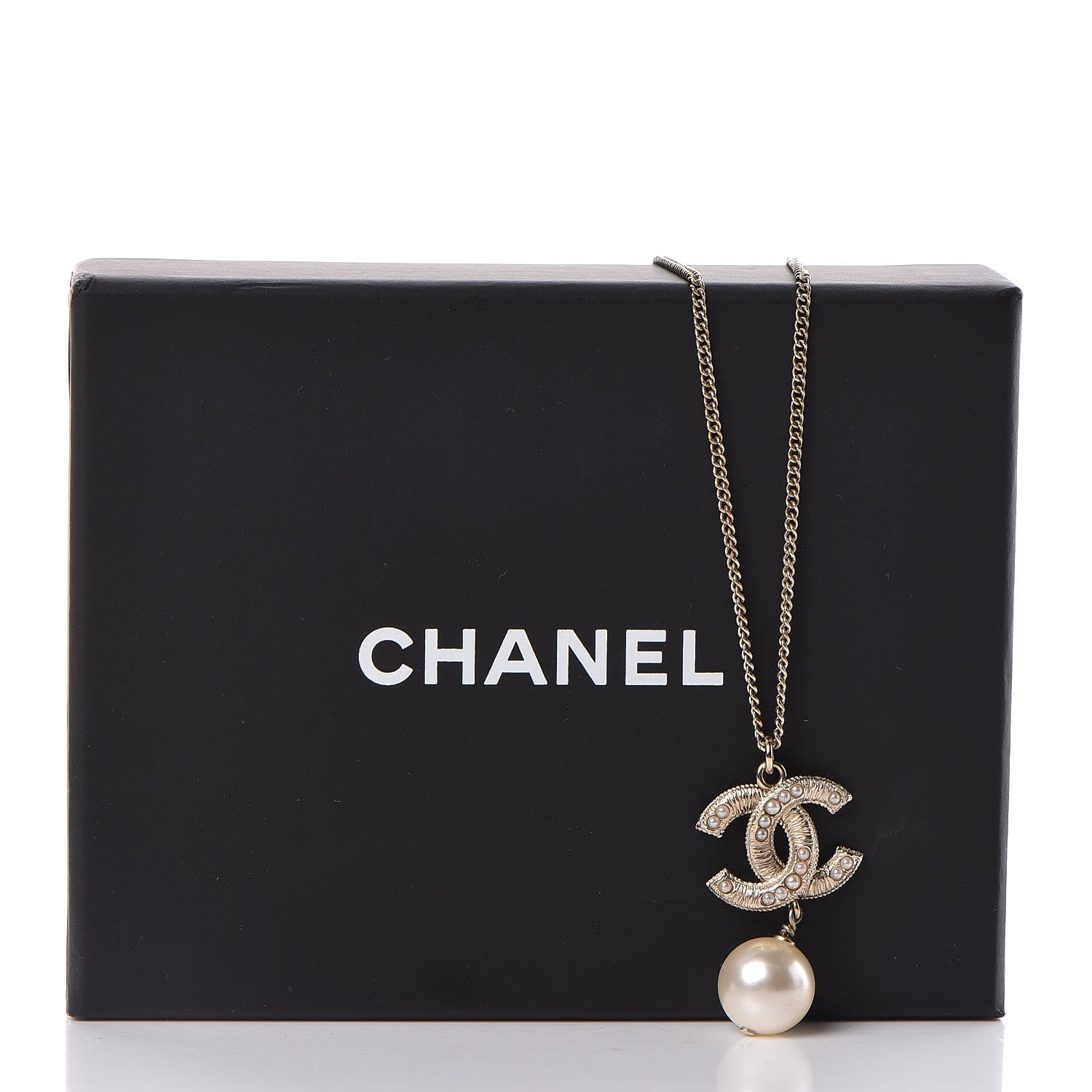 Chanel Pearl CC Drop Necklace Gold 6 of 6