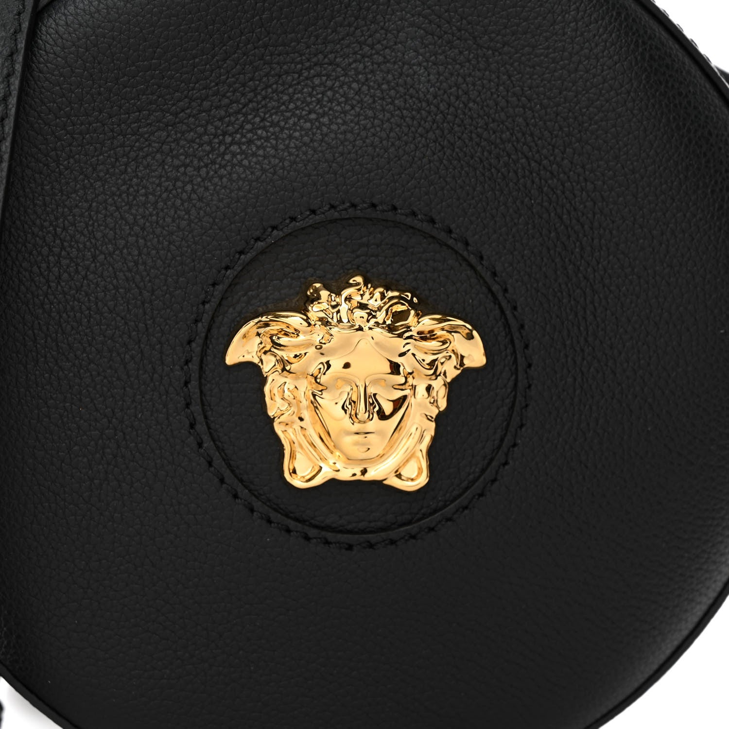 Versace Calfskin La Medusa Round Camera Bag Black 7 of 9