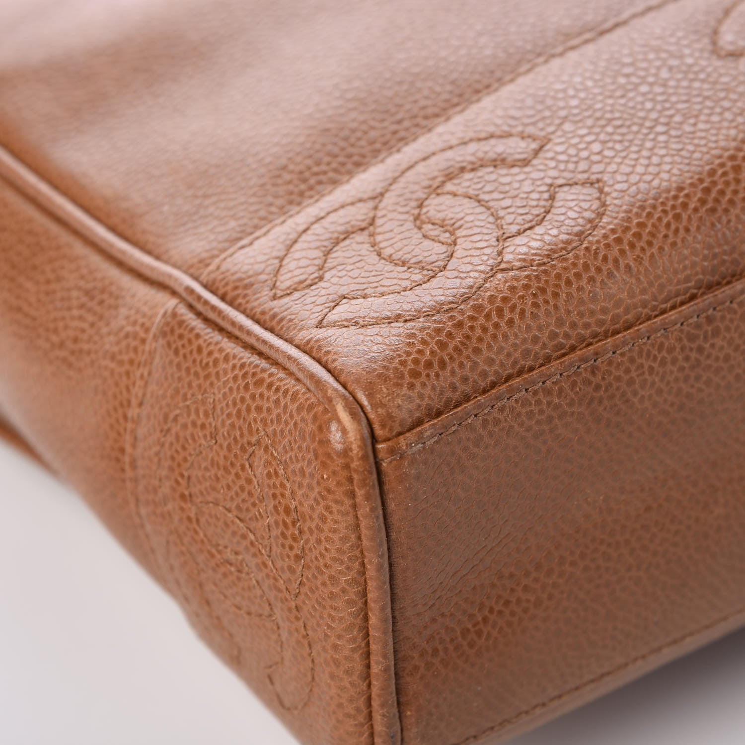 Chanel Caviar CC Shoulder Bag Light Brown 13 of 14
