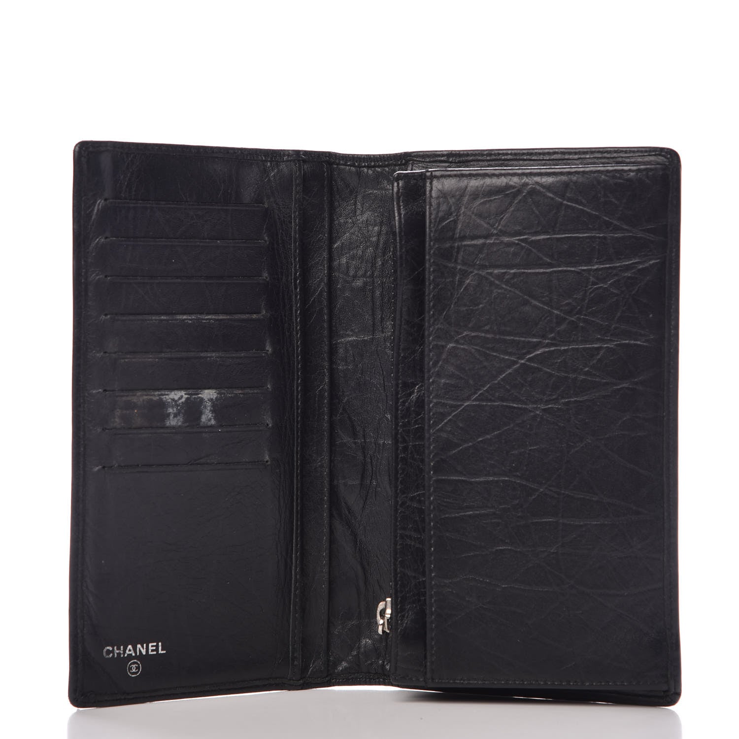 Chanel Aged Calfskin Quilted Cambon Yen Wallet Black 5 of 15