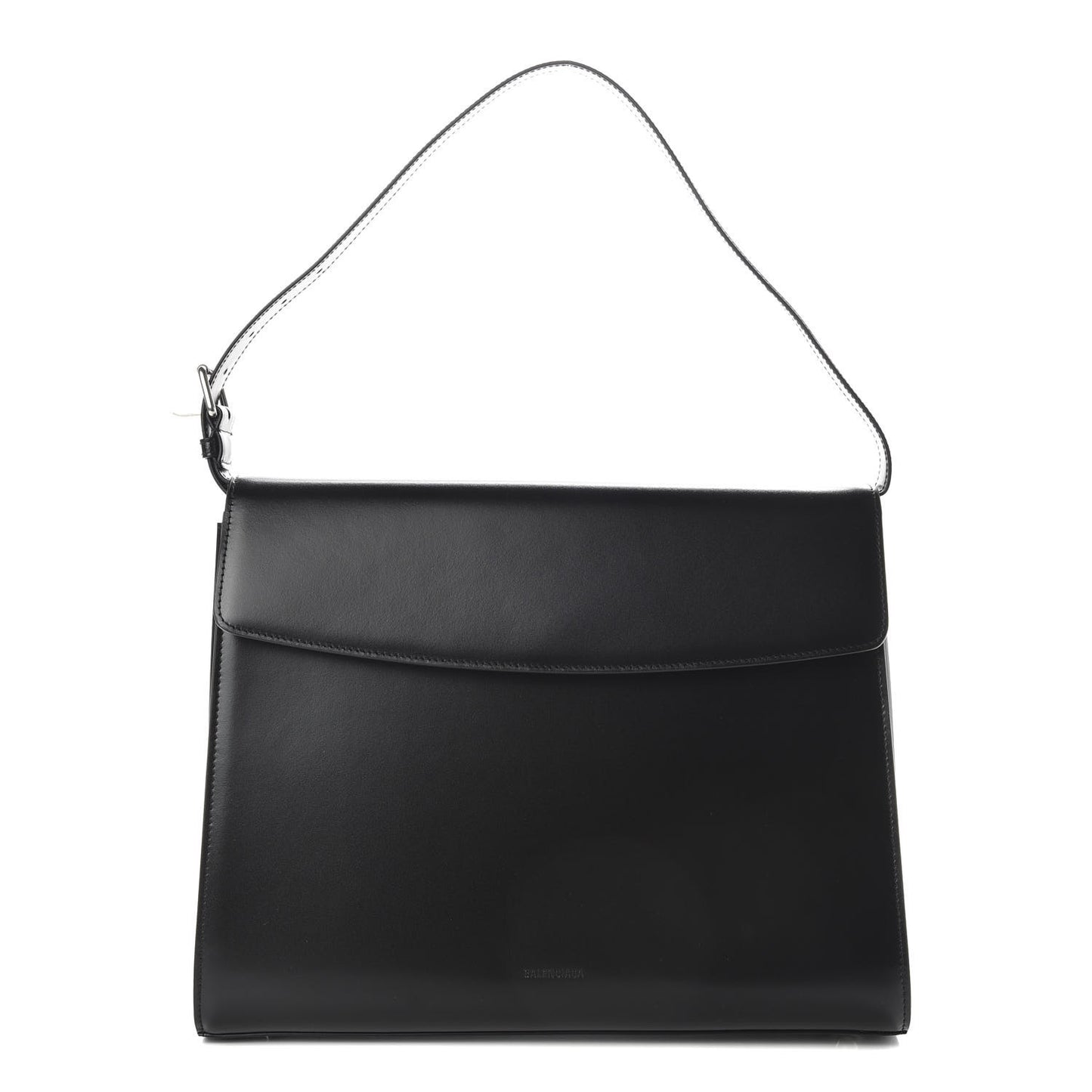 Shiny Box Calfskin Large Ghost Shoulder Bag Black
