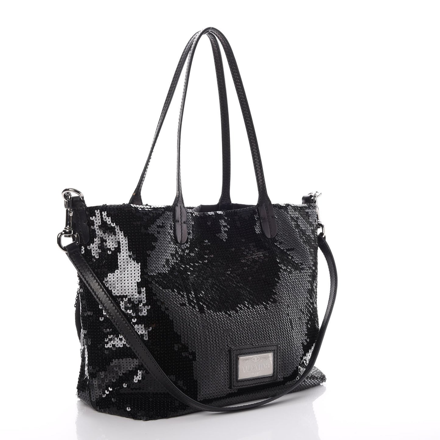 Sequin Petale Tote Black