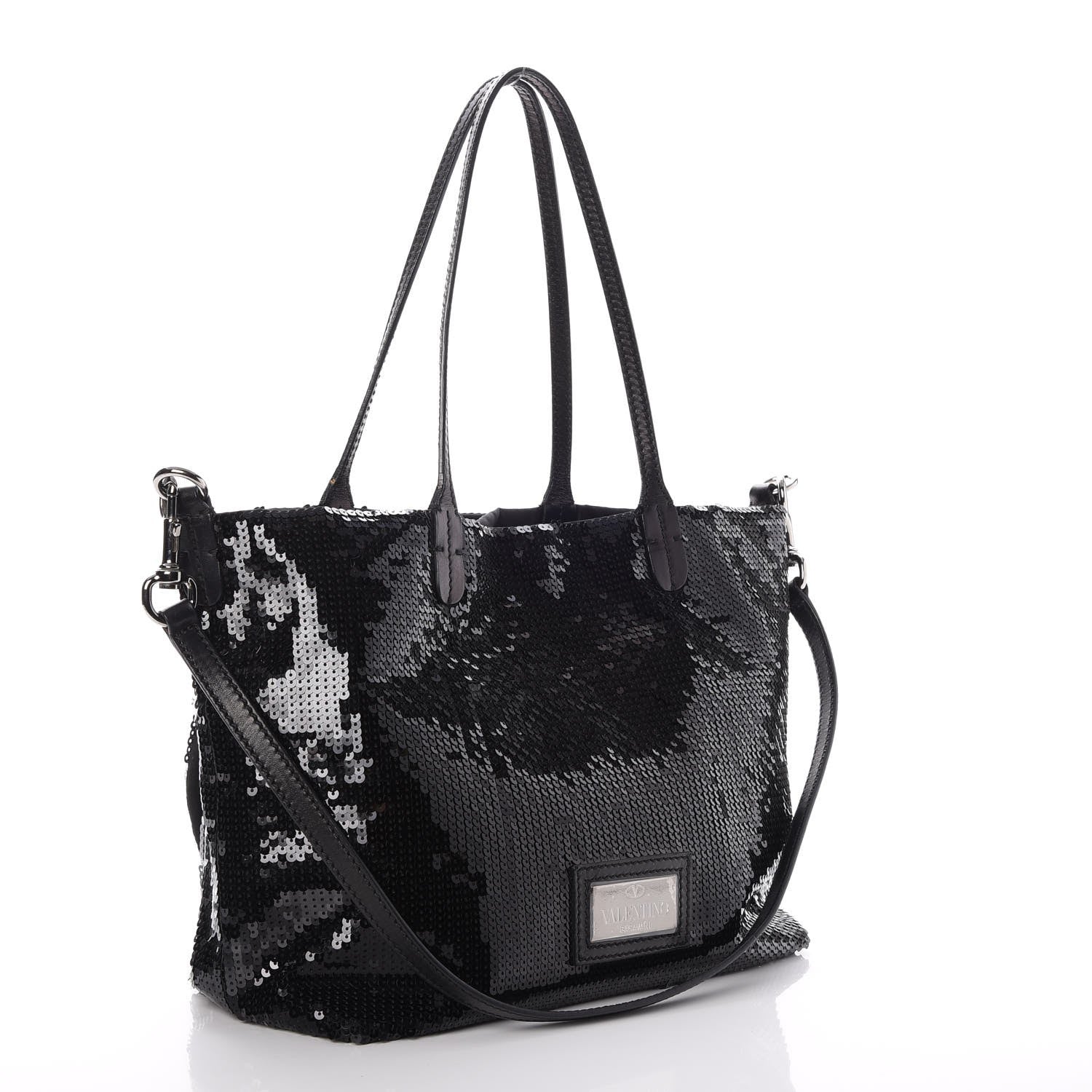 Valentino Garavani Sequin Petale Tote Black 4 of 8