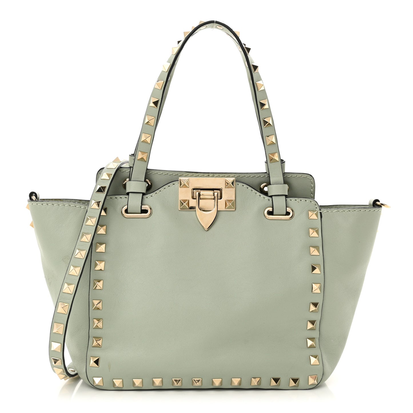 Vitello Mini Rockstud Tote Green Tea Sorbet