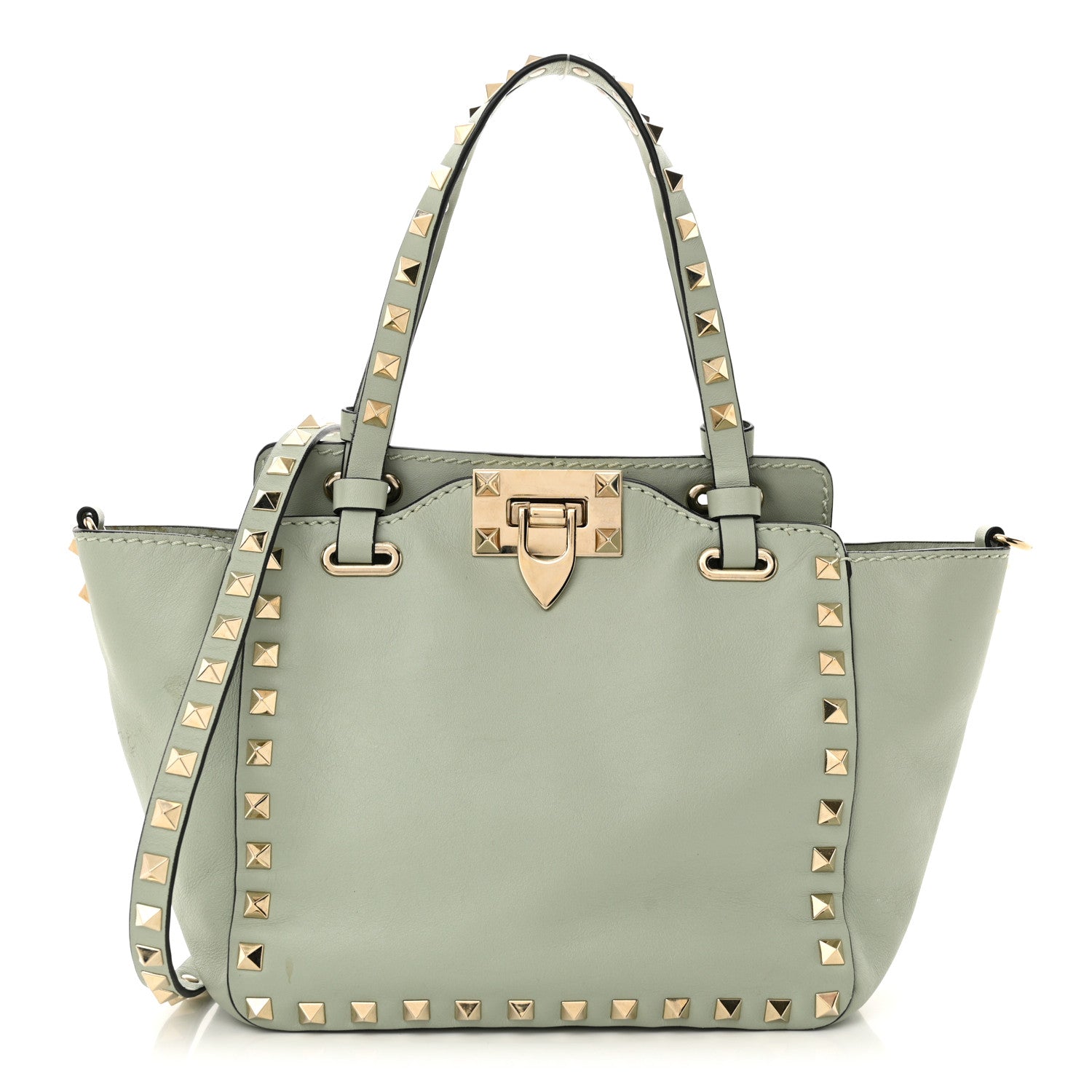 Valentino Garavani Vitello Mini Rockstud Tote Green Tea Sorbet 1 of 10