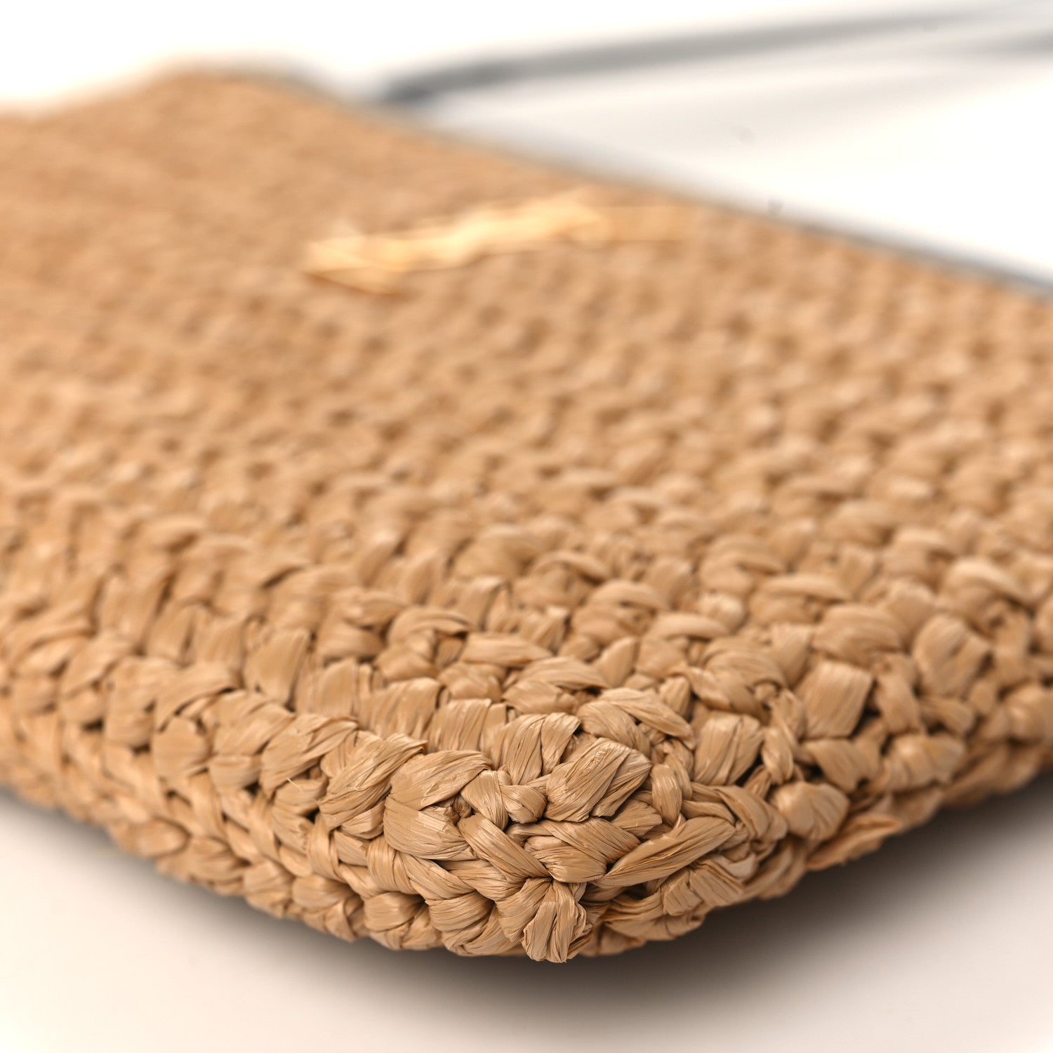 Saint Laurent Raffia Zipped Pouch Natural Black 9 of 9