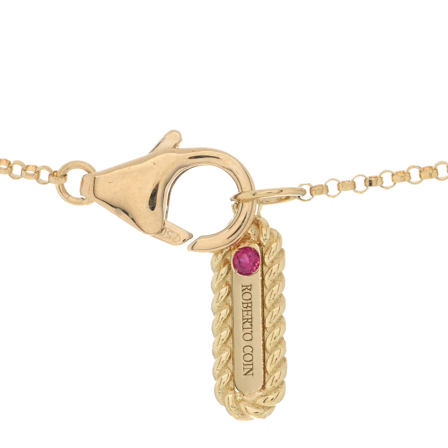 Roberto Coin 18K Yellow Gold Diamond New Barocco Station Necklace 4 of 4