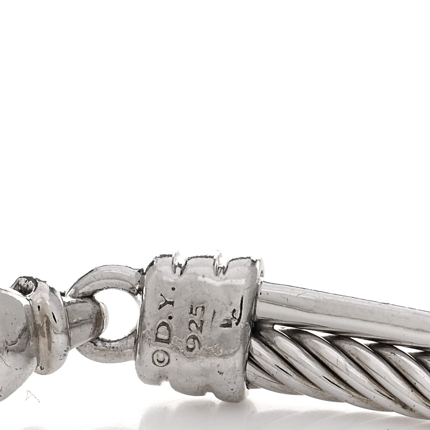 David Yurman Sterling Silver Diamond 3mm Crossover Bracelet 3 of 3